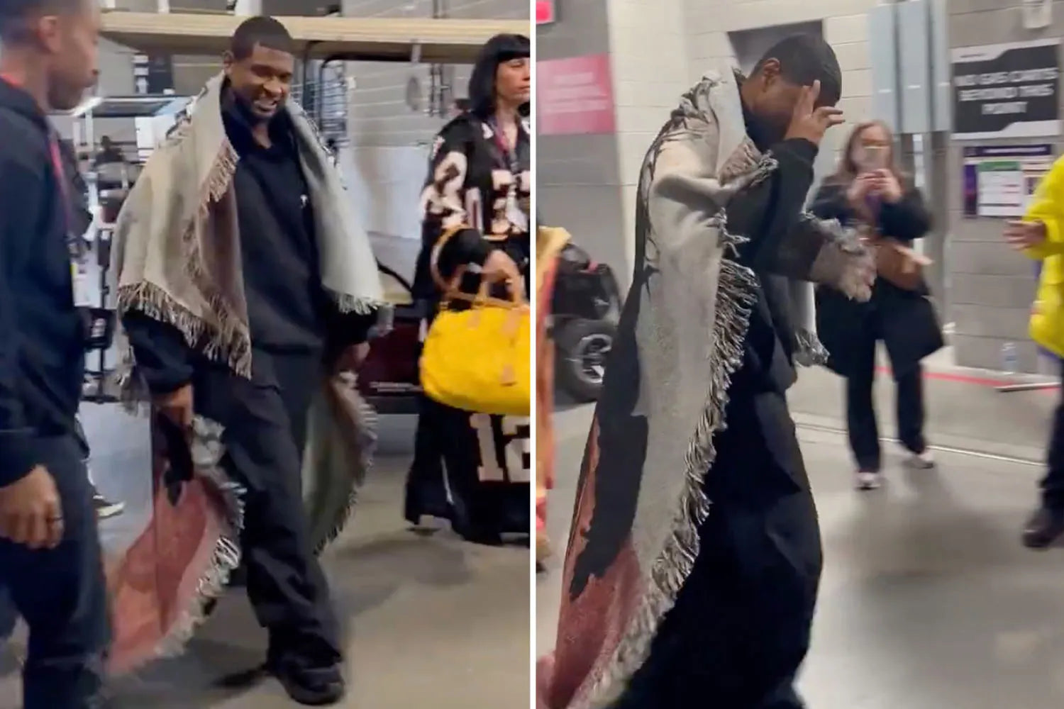 COZY FIT Usher’s Super Bowl arrival outfit is ‘me going from couch nap’