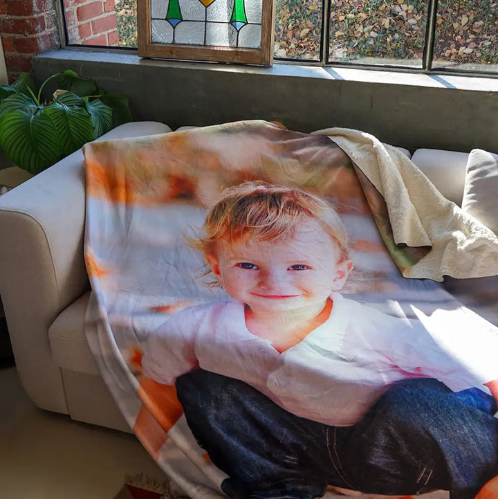 Sherpa-lined Fleece Photo Blankets